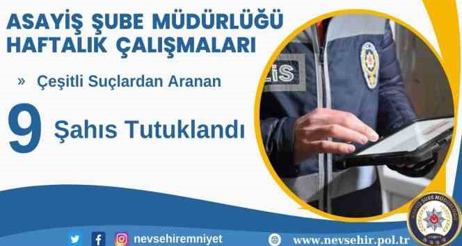 Nevşehir’de 9 şahıs tutuklandı
