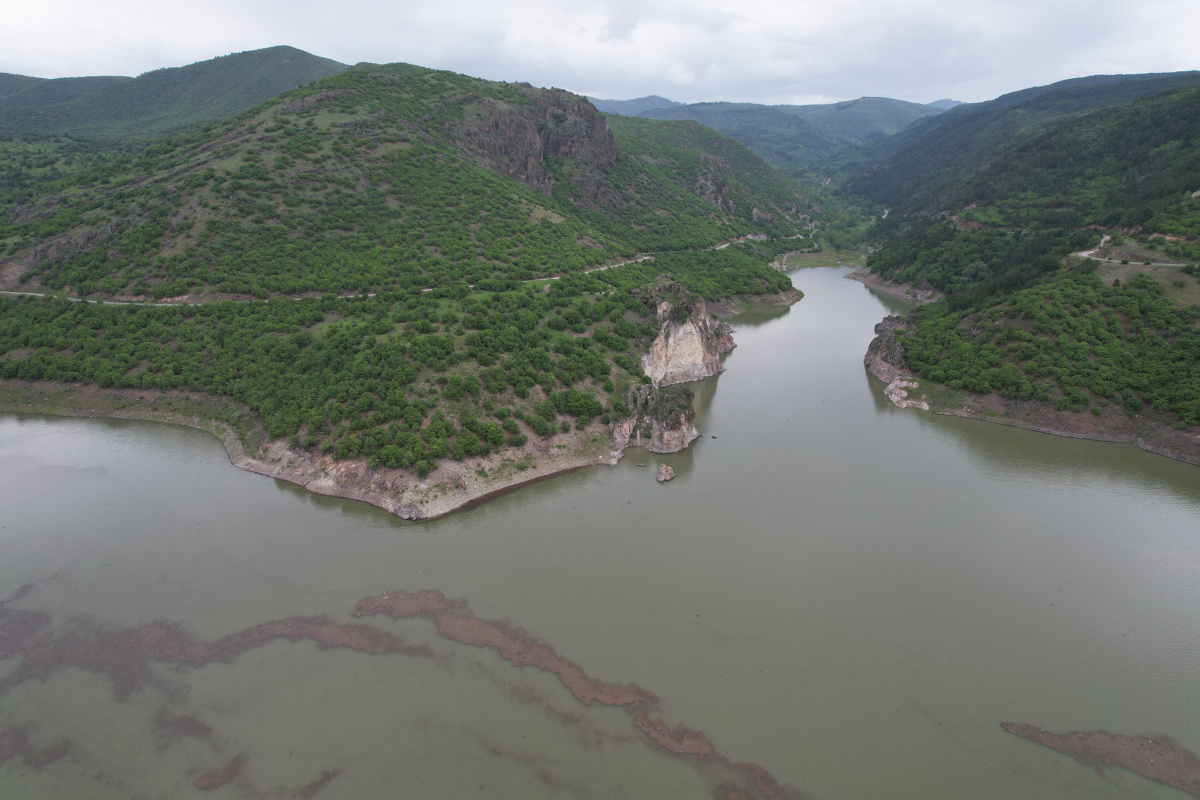 Başkentte barajların doluluk oranı havadan görüntülendi