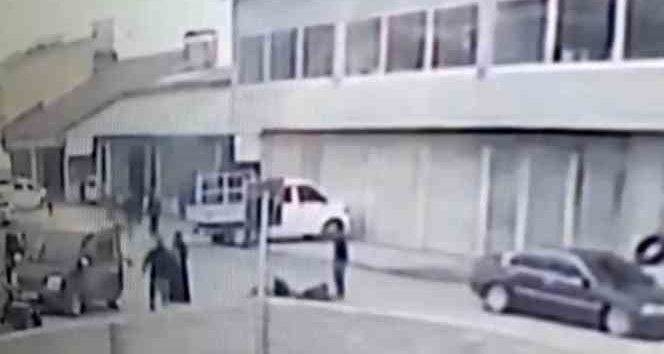 Kayınpederin damadını vurduğu anlar güvenlik kamerasında