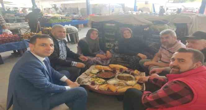 Kaymakam Sülün pazarcı esnafının davetini geri çevirmedi