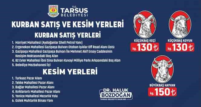 Tarsus’ta kurbanlık fiyatları ile satış ve kesim yerleri belirlendi