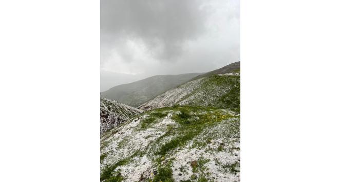 İliç’te sağanak ve dolu yağışı etkili oldu