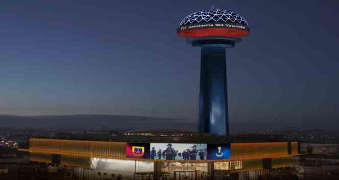 Atakule, Jandarma’nın 184. kuruluş yıl dönümü için aydınlatıldı