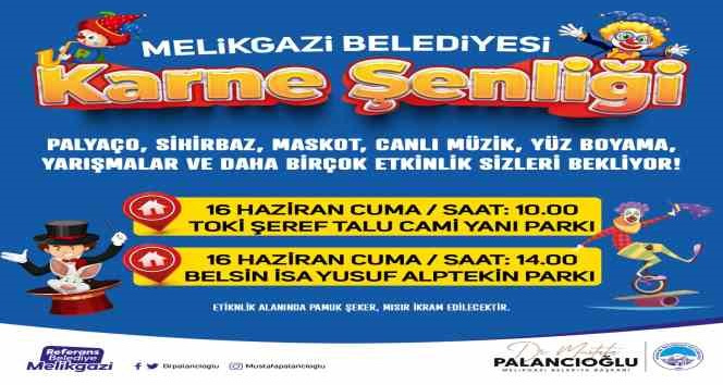 Melikgazi’de çocuklara ‘karne şenliği’