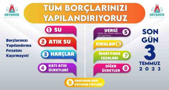 Nevşehir Belediyesinden yapılandırma uyarısı