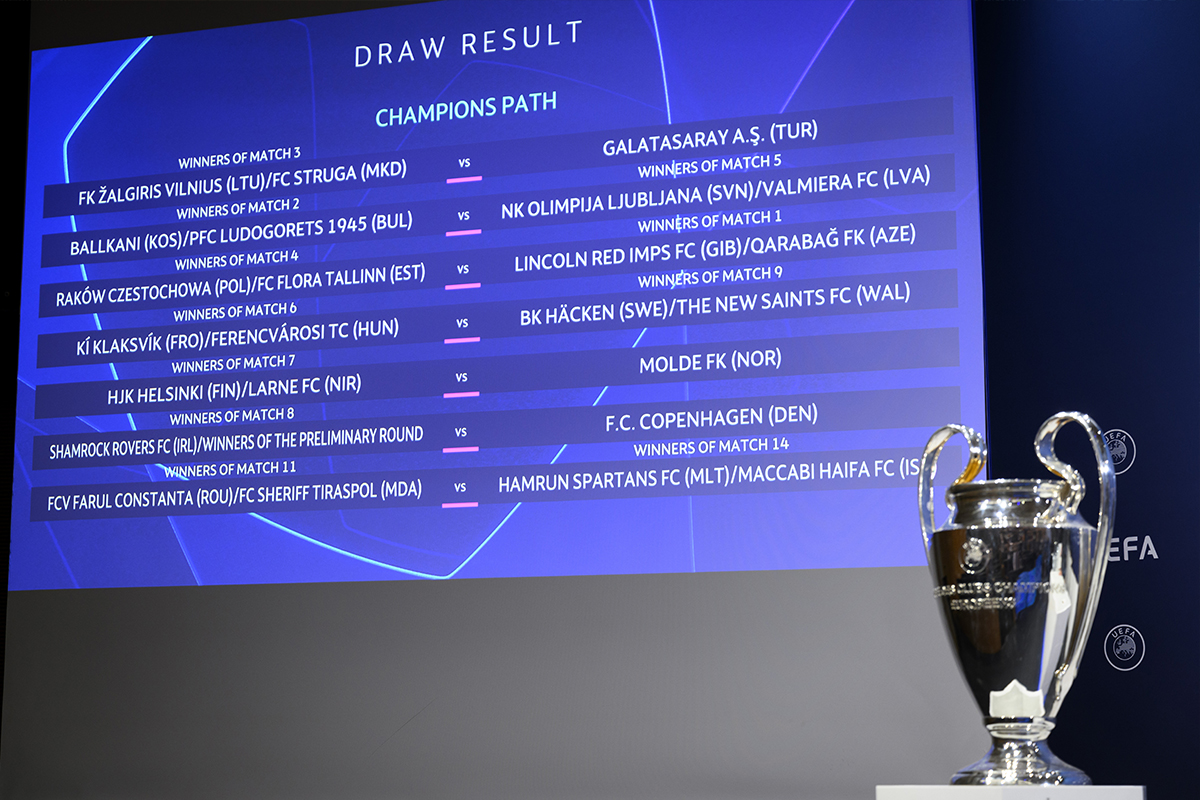 UEFA Şampiyonlar Ligi 2. Ön Eleme Turu&#039;ndaki eşleşmeler belli oldu