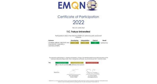 Genetik Hastalıklar Değerlendirme Merkezi uluslararası belgesi aldı