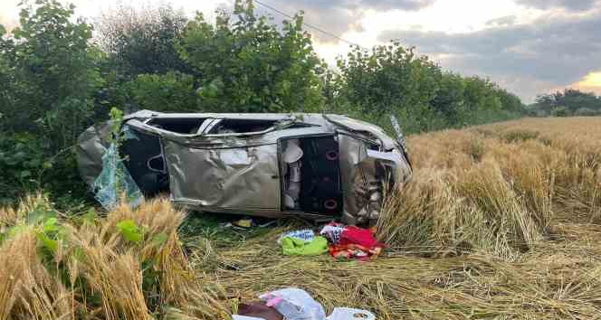 Takla atan araçta 1 kişi hayatını kaybetti: 1’i ağır 4 yaralı