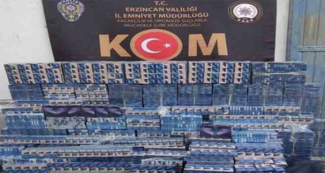 Erzincan’da 7 bin 900 paket kaçak sigara ele geçirildi