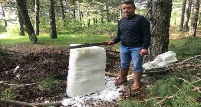 1150 rakıma gömülen kar, yazın serinliğe dönüşüyor