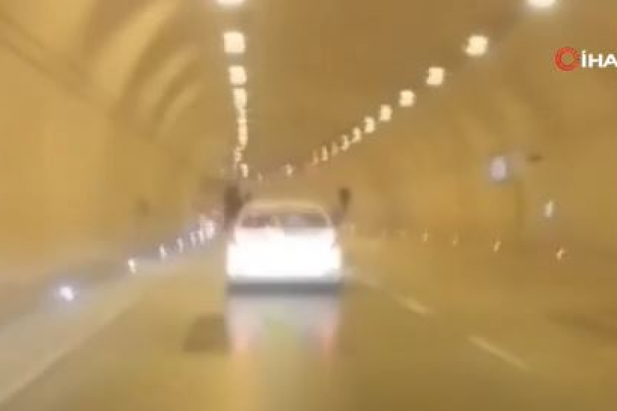 Dolmabahçe Tüneli&#039;nde tehlikeyi yılbaşı kutlaması kamerada