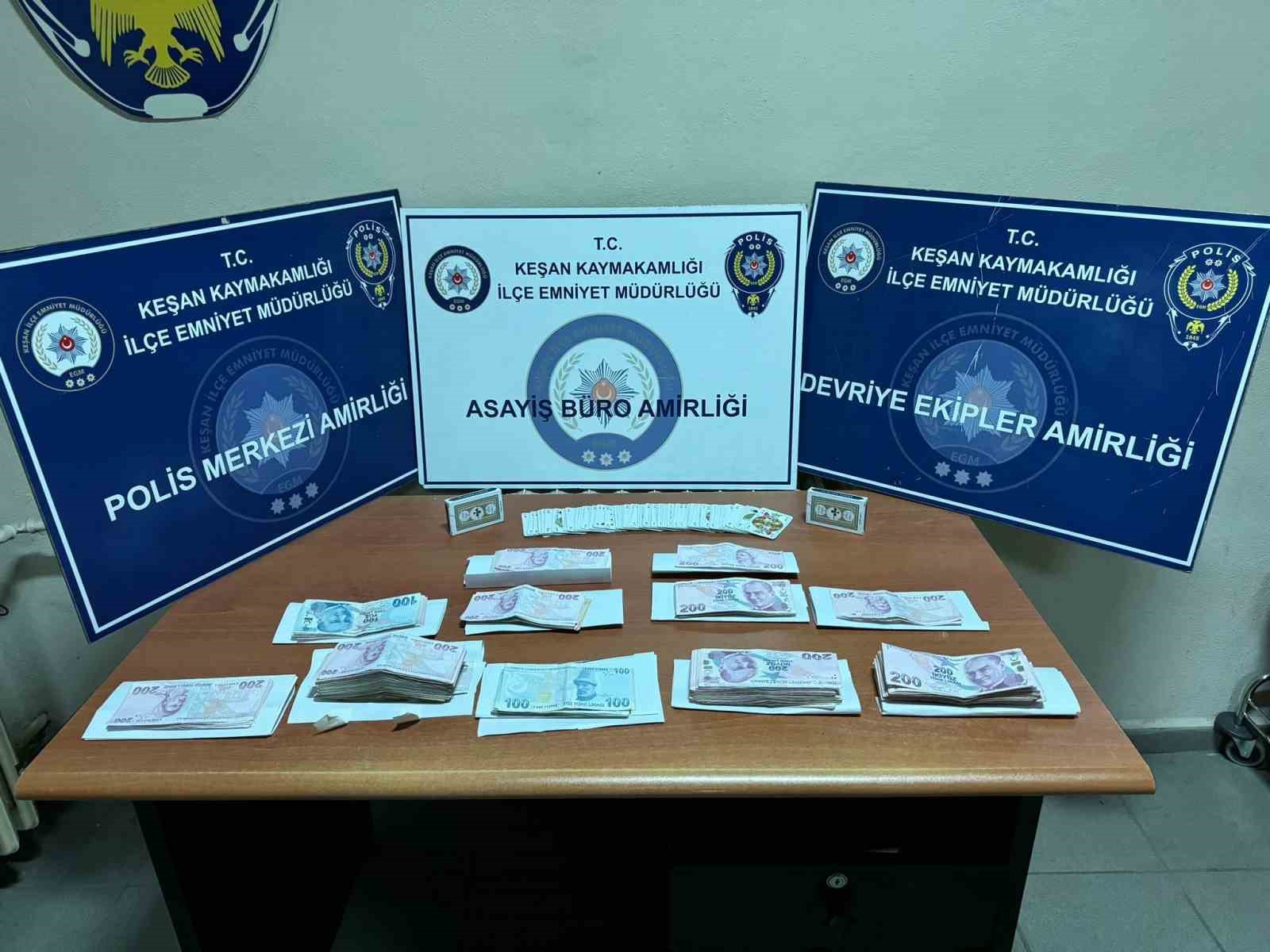 Keşan’da kumar oynadıkları belirlenen 11 kişiye 44 bin 605 TL ceza kesildi