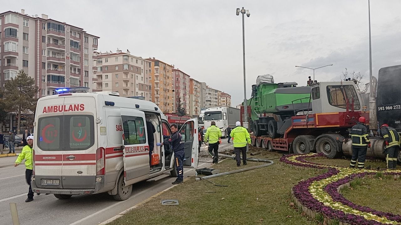 Fren balataları ısınan tır ref&uuml;je daldı
