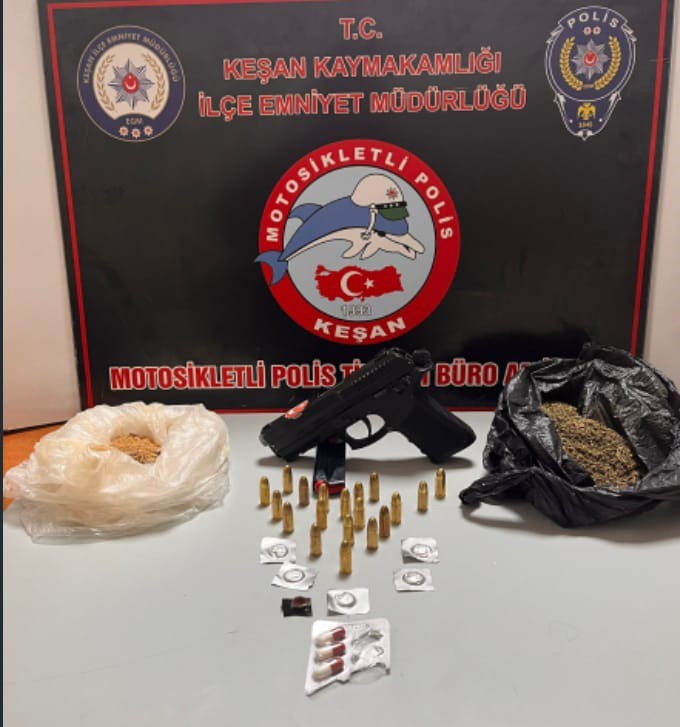 Keşan’da cinayetten aranan zanlı uyuşturucuyla yakalandı
