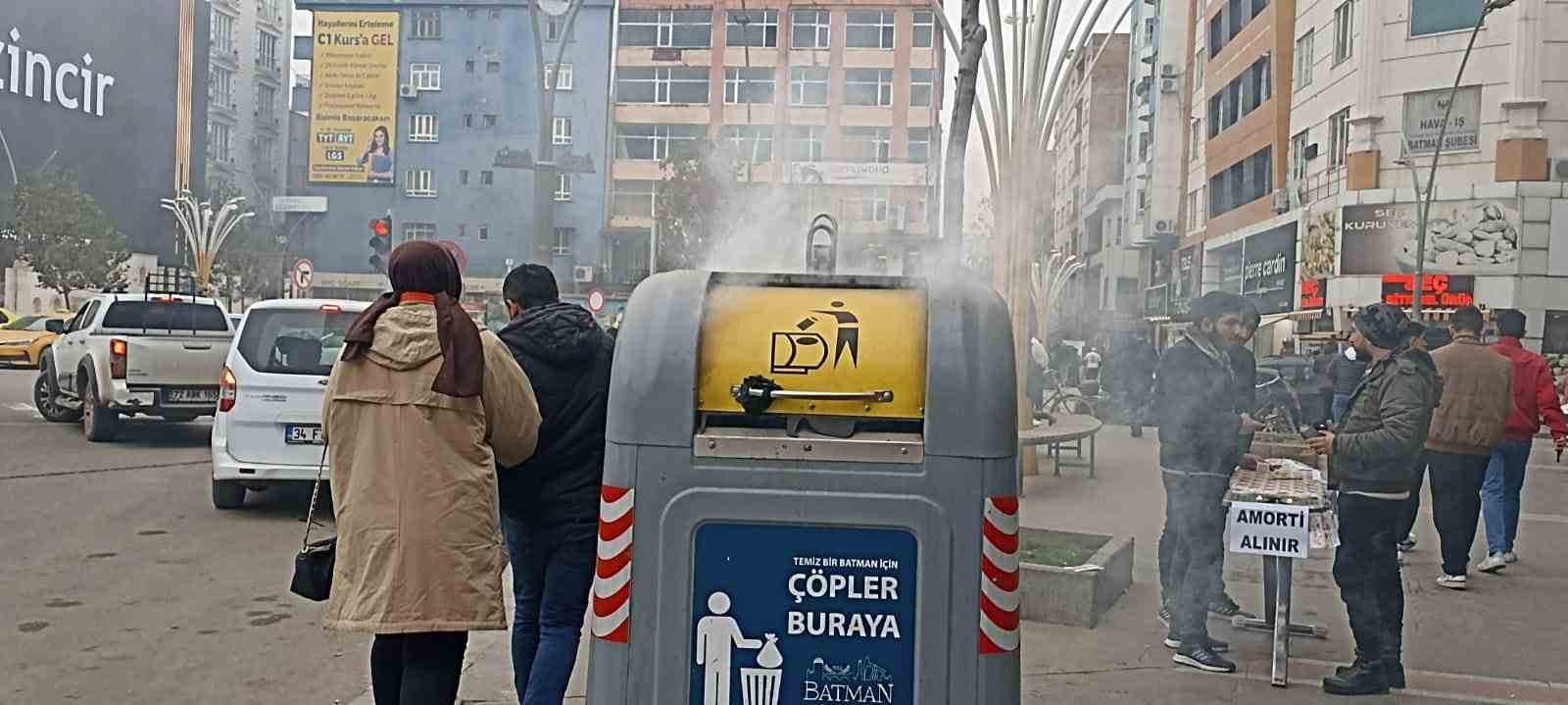 Batman’da çöp konteynerinde çıkan yangın büyümeden söndürüldü
