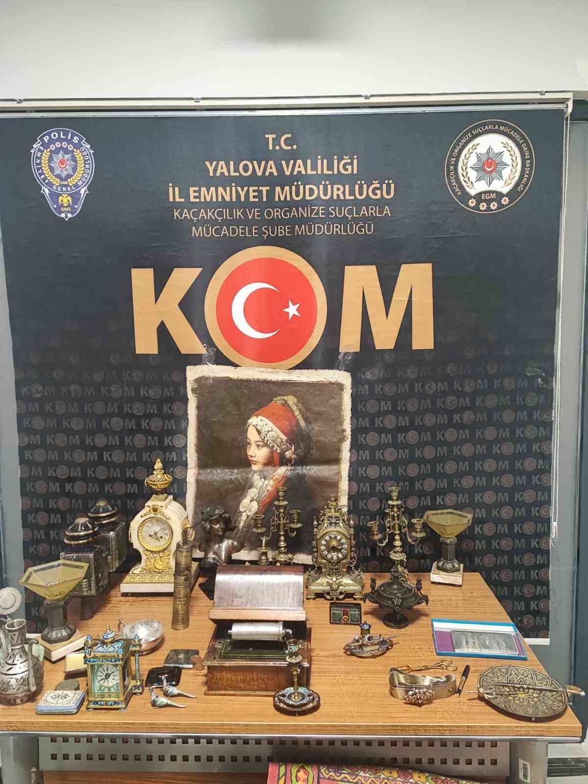 Yalova&rsquo;da tarihi ve m&uuml;zayede eser niteliğinde 71 par&ccedil;a ele ge&ccedil;irildi
