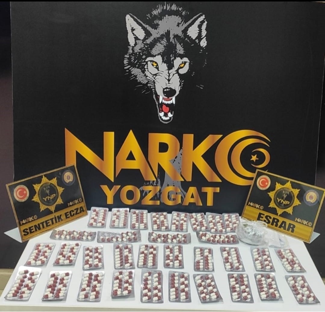 Yozgat’ta emniyet ekipleri 449 adet uyuşturucu hap ele geçirdi