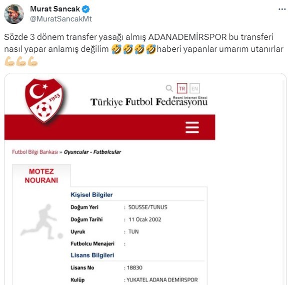 Tunuslu golcü Motez Nourani, Adana Demirspor’da
