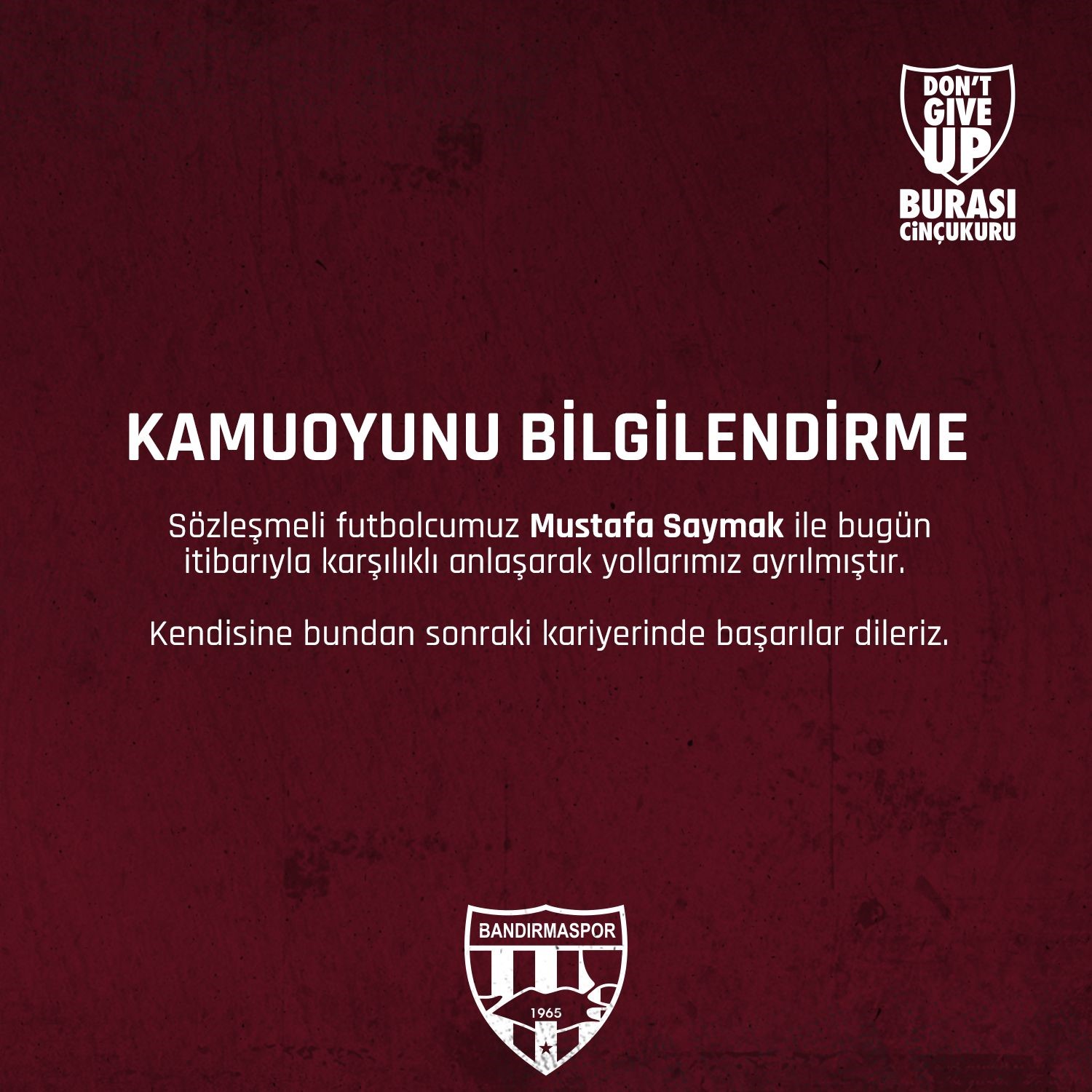 Bandırmaspor’da bir ayrılık daha
