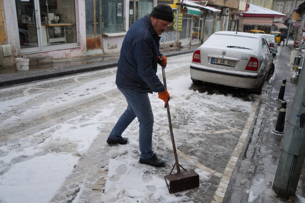 Bayburt’ta kar yağışı
