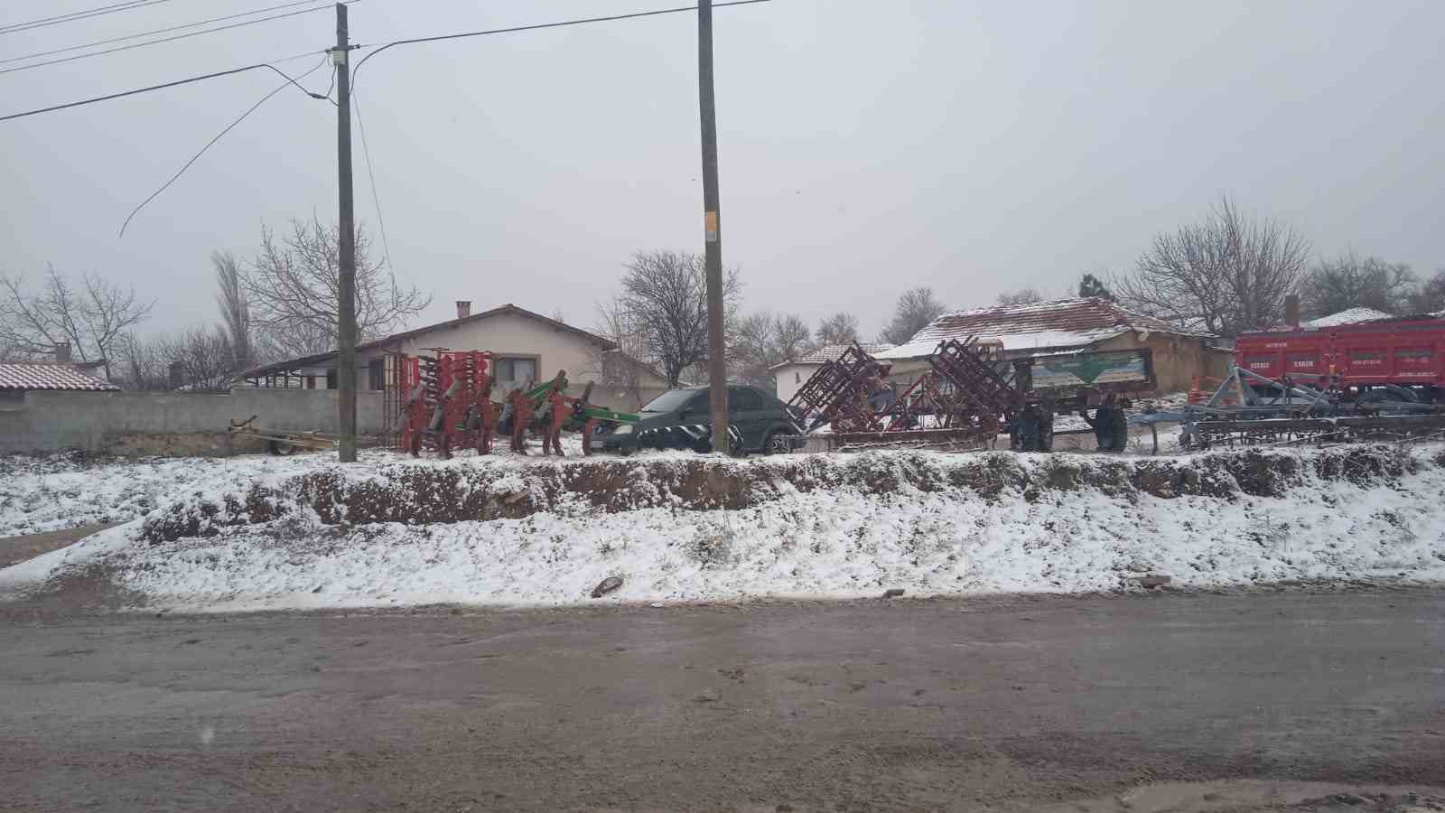 Edirne&rsquo;de kar yağışı
