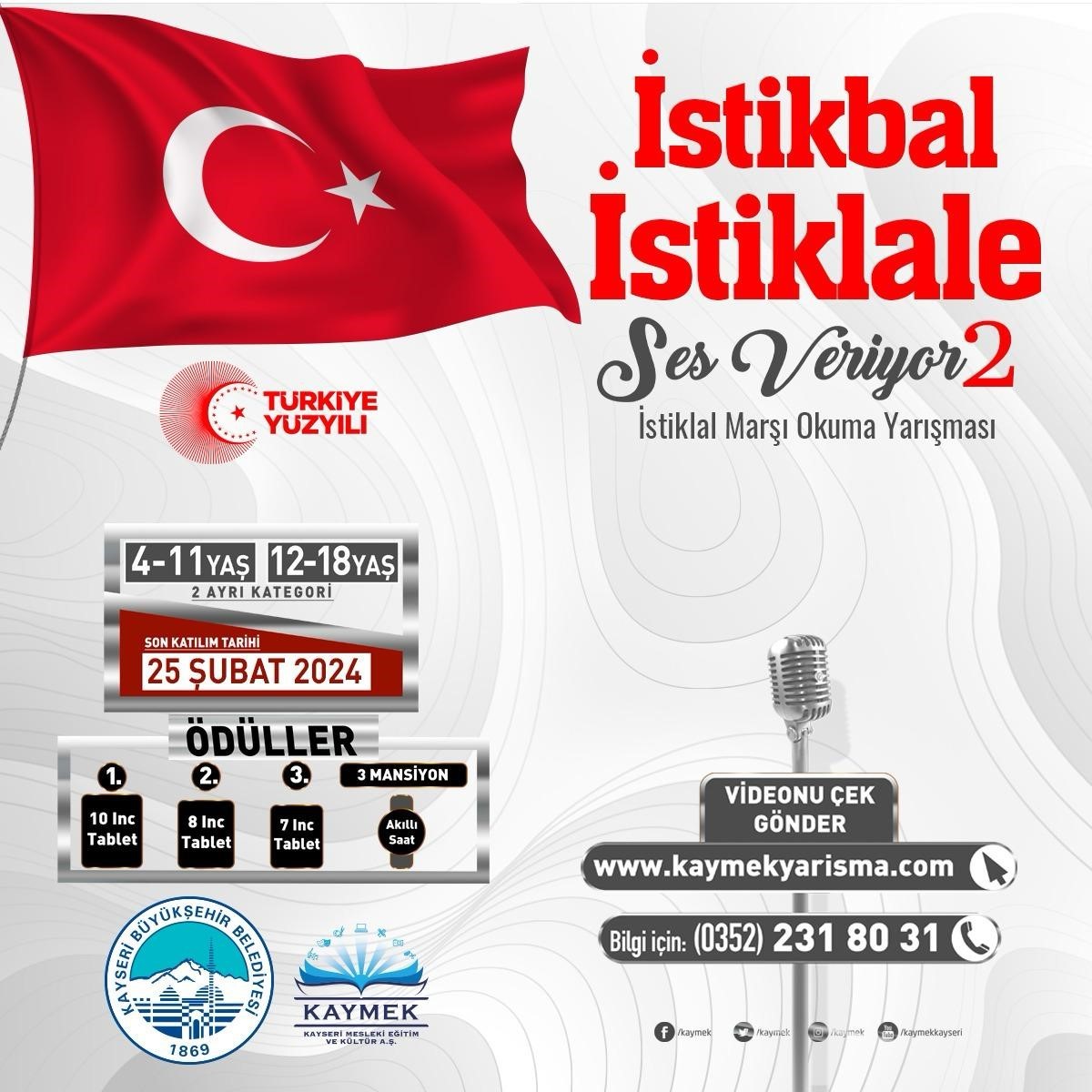 Büyükşehir KAYMEK’ten 2’nci İstiklal Marşı Okuma Yarışması