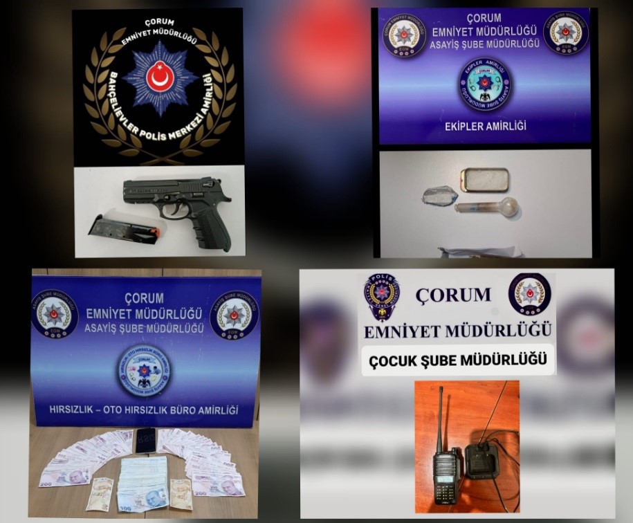 Çorum’da şok uygulamada 21 adet silah ele geçirildi
