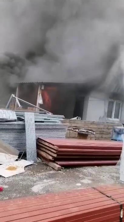 Şantiyede yangın sonrası patlama
