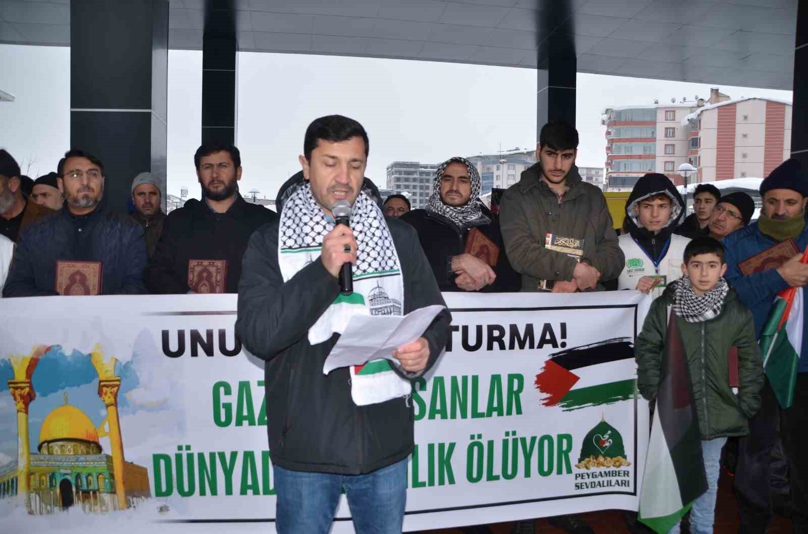 Muş’ta İsrail’in Gazze’ye saldırıları protesto edildi