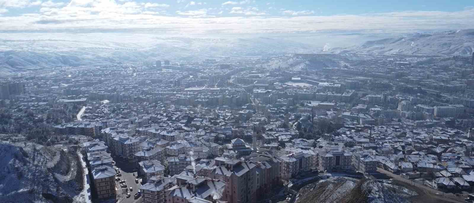 Beyaz örtü ile kaplanan Çankırı havadan görüntülendi