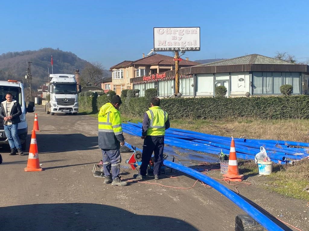 Bartın’da içme suyu hattına yeni borular