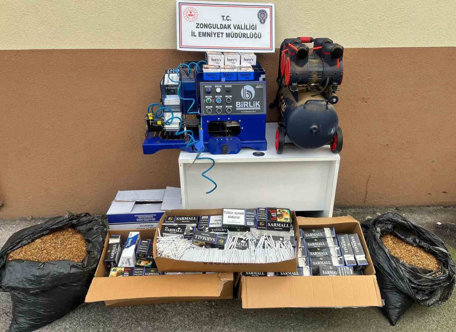 Zonguldak’ta 17 bin bandrolsüz makaron ele geçirildi