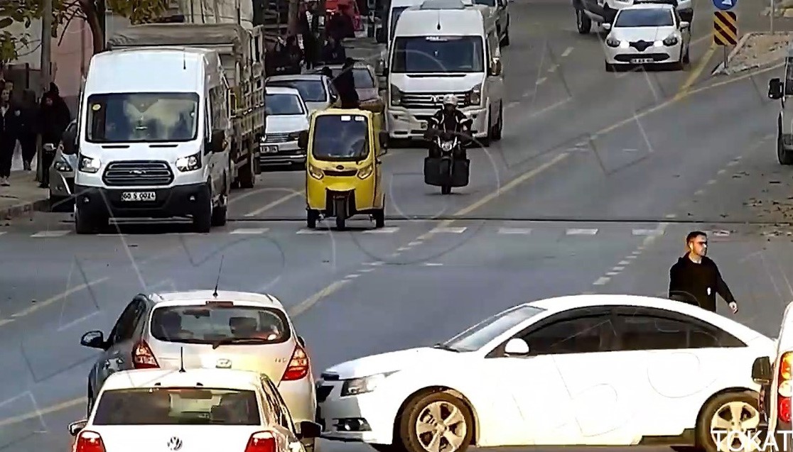 Tokat&rsquo;taki kazalar kameralara yansıdı
