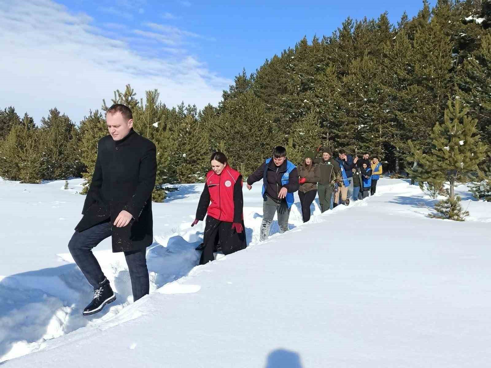 Ardahan’da yaban hayvanları için doğaya yem bırakıldı
