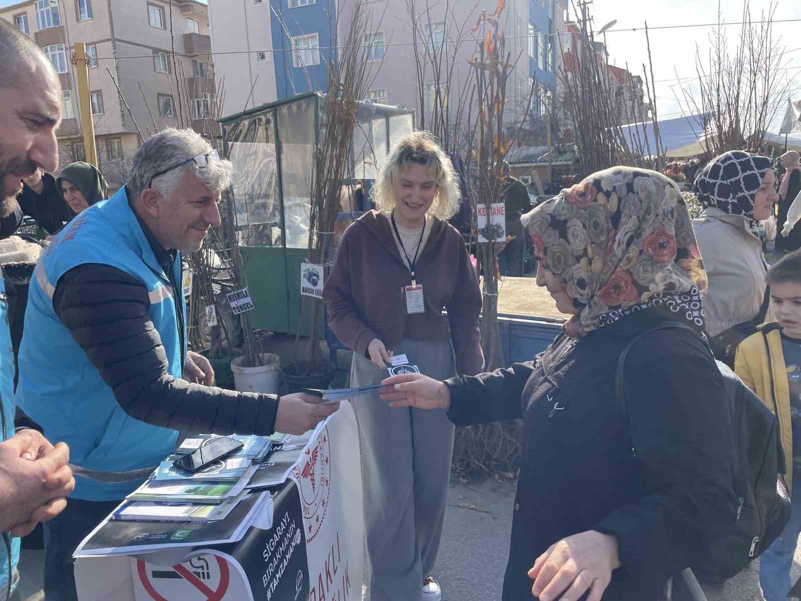 Kapaklı’da 9 Şubat Sigarayı Bırakma Günü nedeniyle broşür dağıtıldı