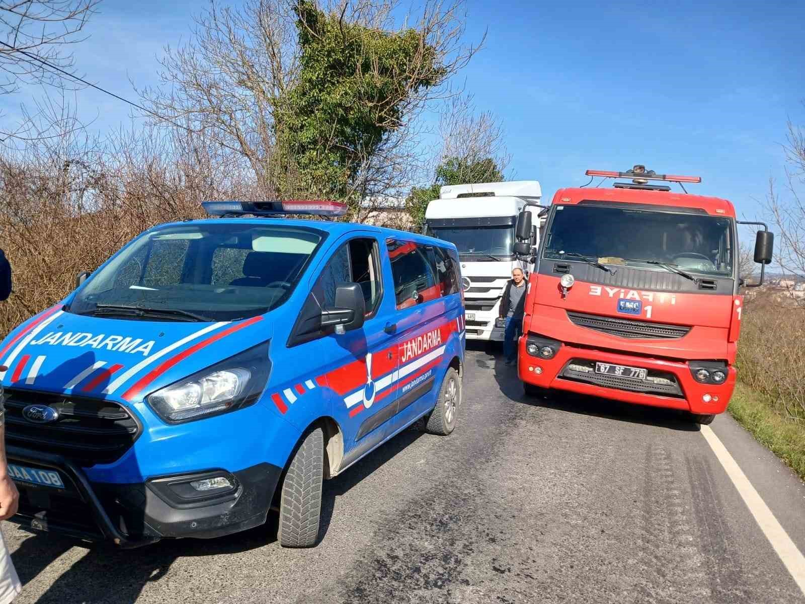 Alaplı’da iki tır kafa kafaya çarpıştı