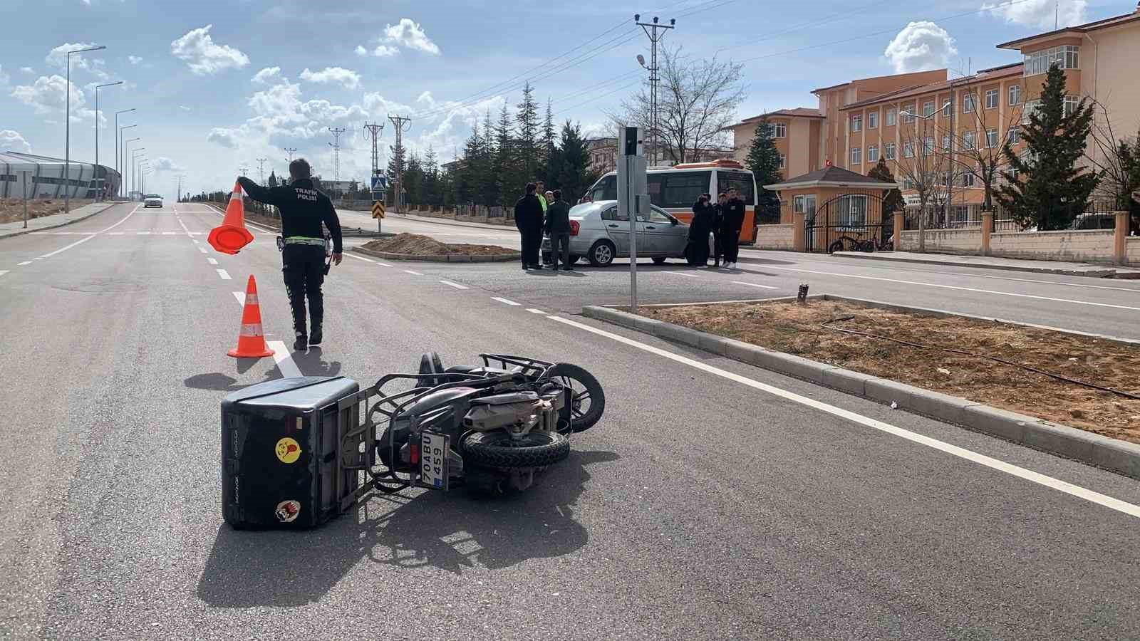 Karaman’da otomobille motosiklet çarpıştı: 1 yaralı