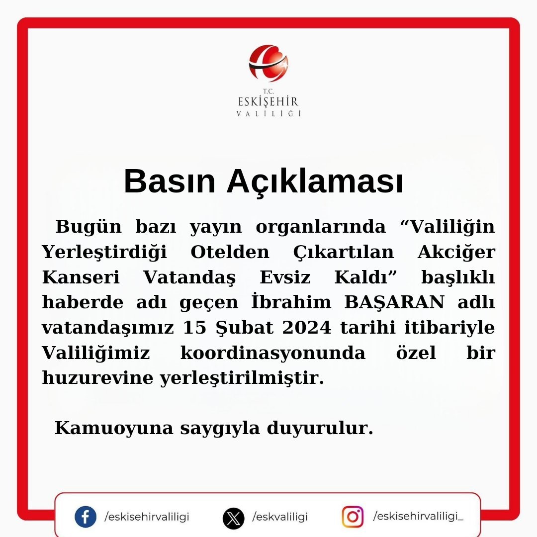 Vali kanserli vatandaşı sokakta bırakmadı
