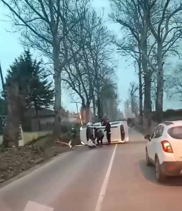 Yalova&rsquo;da ağaca &ccedil;arpan hafif ticari ara&ccedil; devrildi
