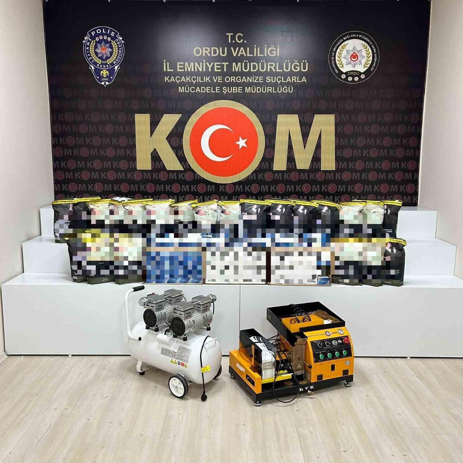 Ordu’da kaçak tütün ve mamullerine yönelik operasyon