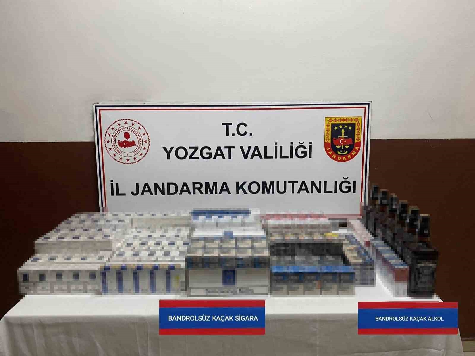 Yozgat’ta yolcu otobüsünde kaçak sigara ve alkol ele geçirildi