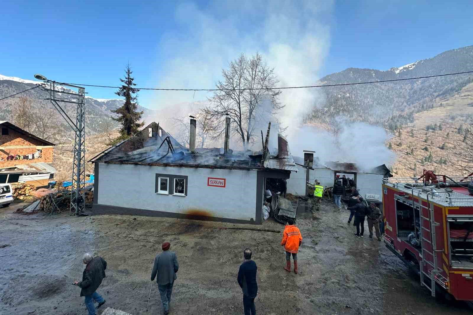 Kürtün’de korkutan yangın