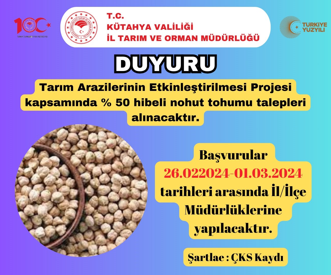 K&uuml;tahya&rsquo;daki tarım arazilerinin verimliliğini artıracak hibeli projeler başlıyor
