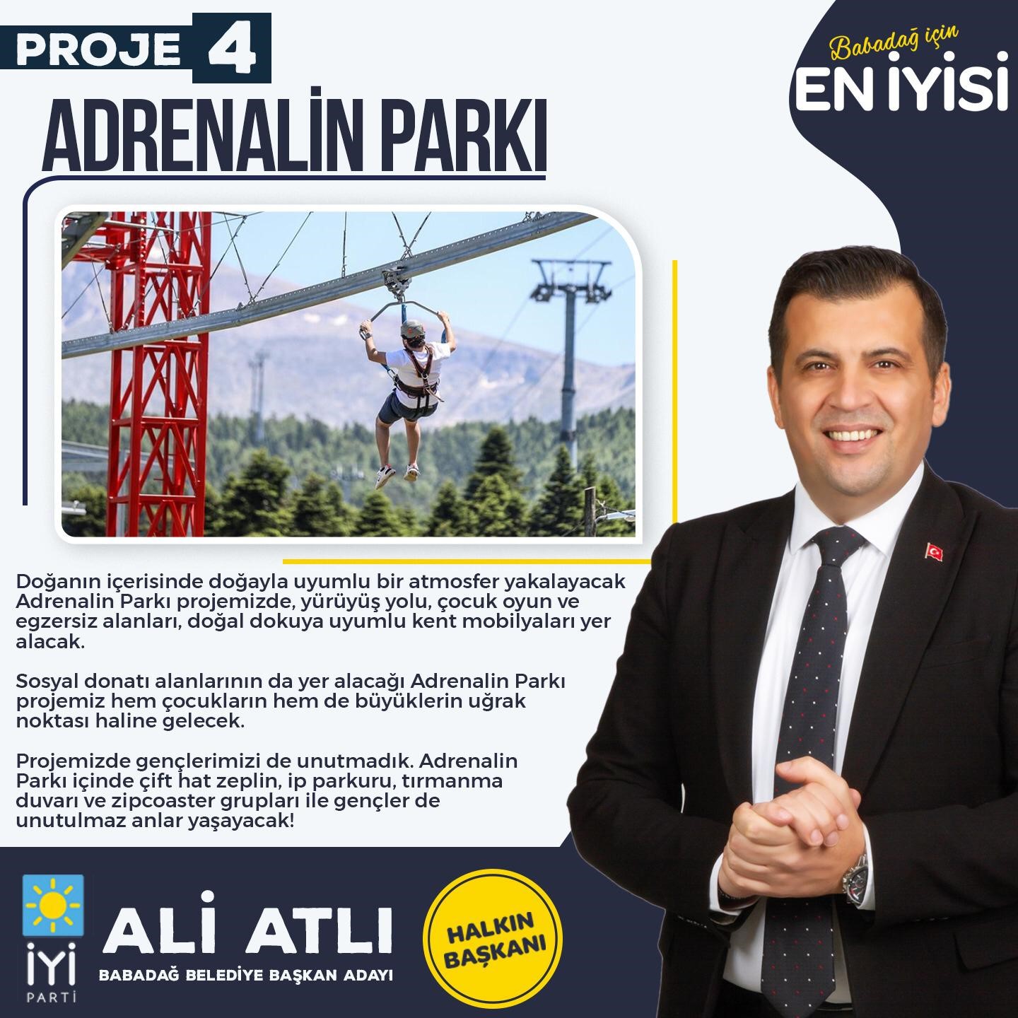 Başkan Atlı yeni dönemde Babadağ’a Adrenalin Parkı kazandıracak