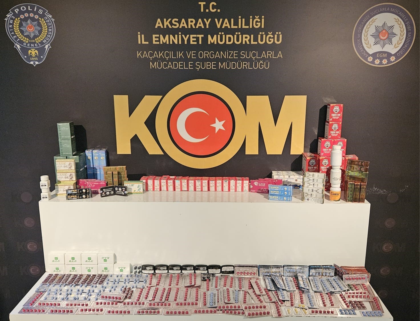 Aksaray’da kaçak cinsel gücü artırıcı ilaç operasyonu