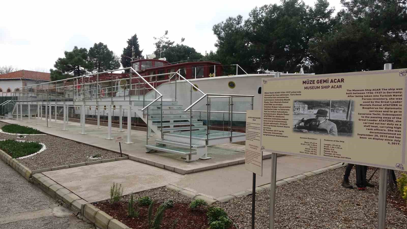 Atatürk’ün gezi teknesi, ’M/G Acar’ Çanakkale Deniz Müzesinde, müze olarak sergileniyor