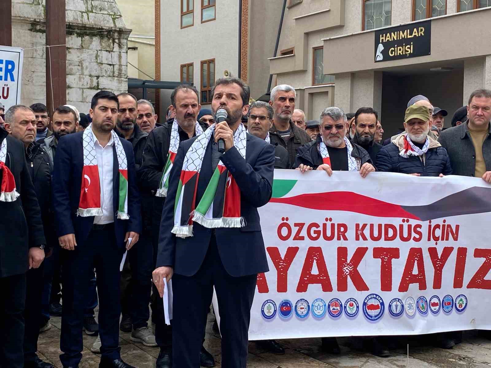 Yalova&rsquo;da İsrail&rsquo;in Gazze saldırıları protesto edildi
