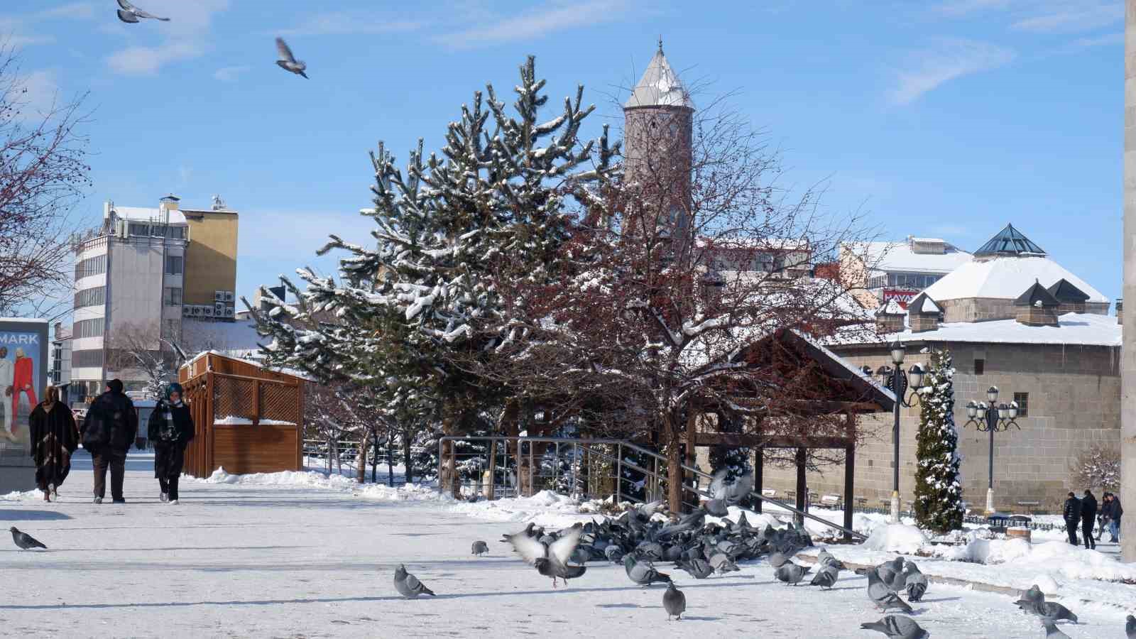 Aç kalan güvercinleri esnaf ve vatandaş besliyor
