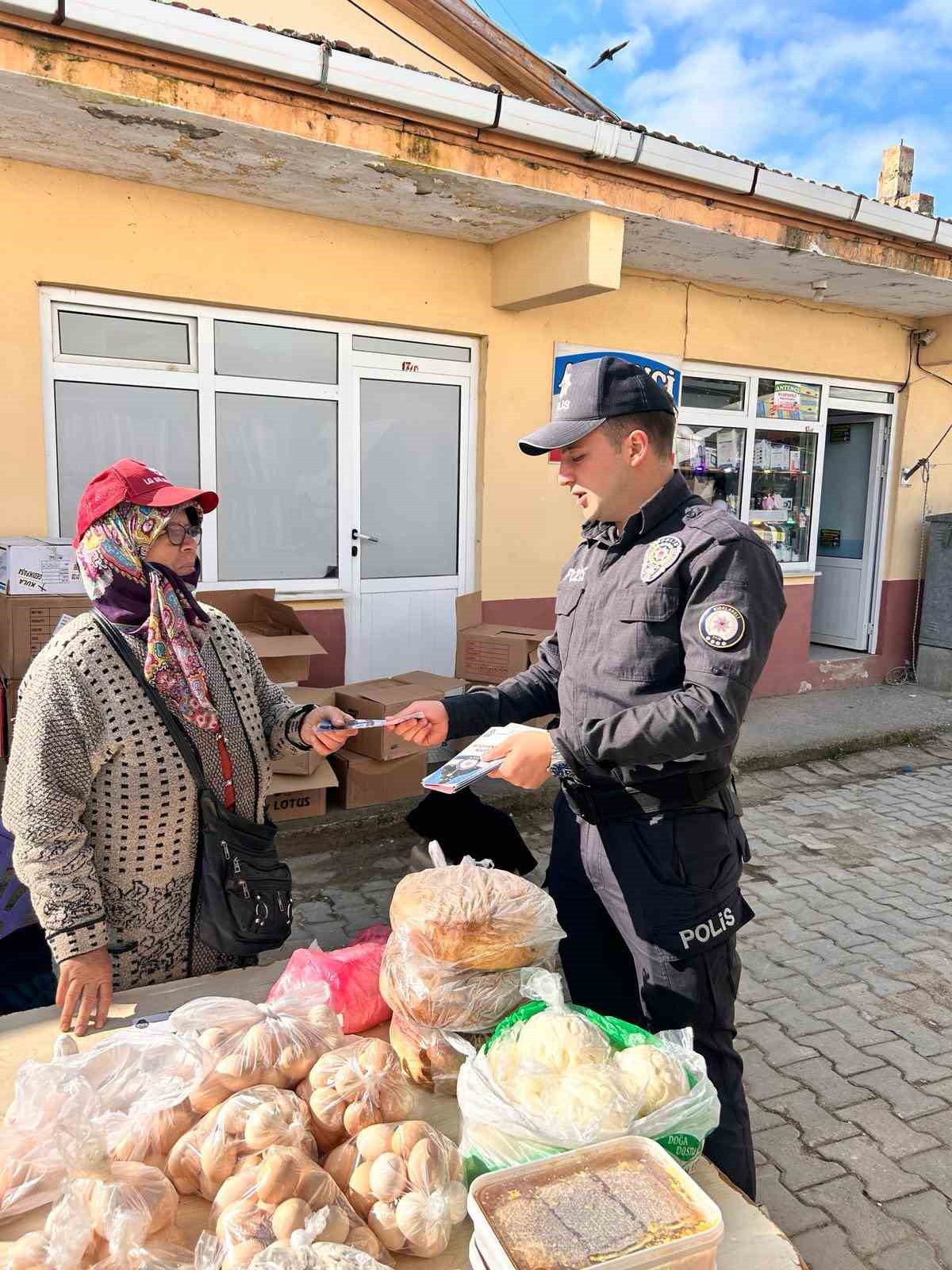 Pehlivank&ouml;y&rsquo;de polisten vatandaşa broş&uuml;rl&uuml; uyarı
