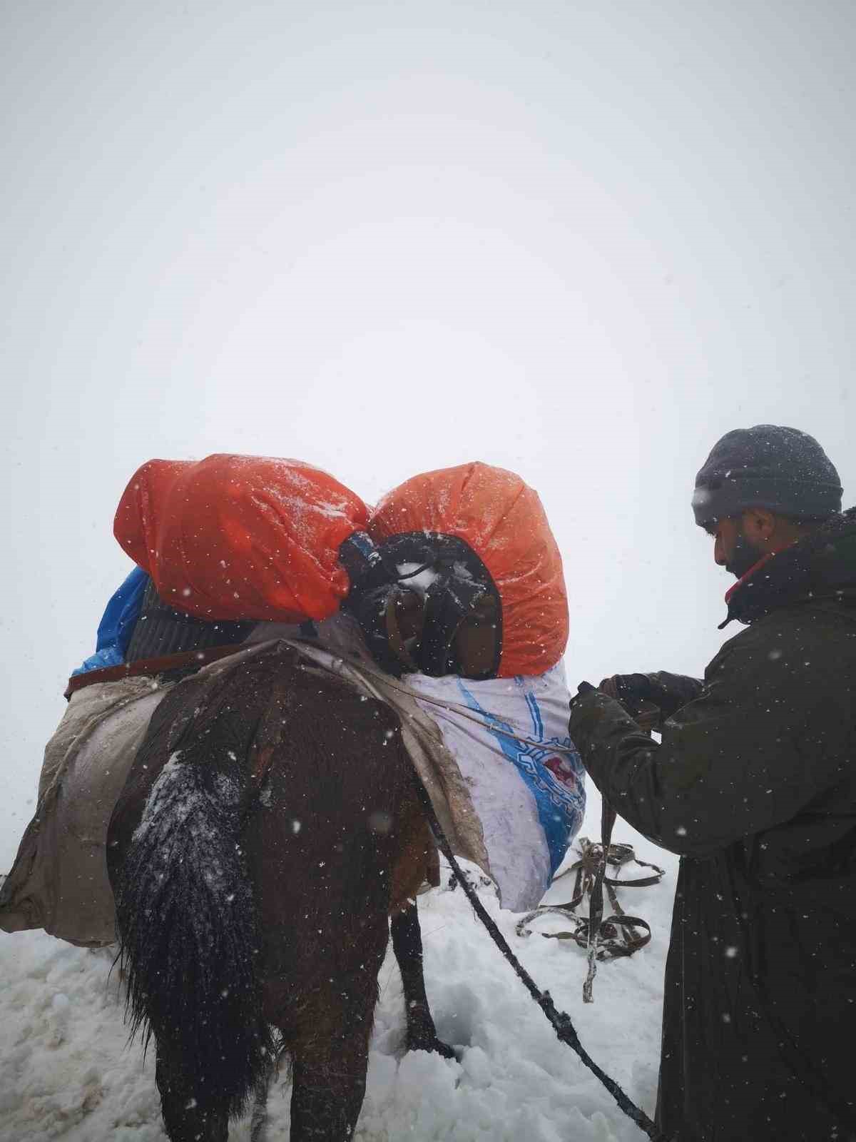 Ağrı&rsquo;da dağcılar kar ve tipi engeline takıldı

